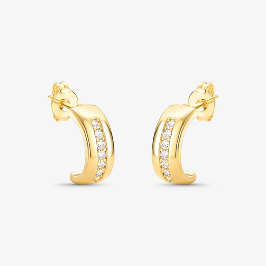 Brinco Argola linha de zircônia Folheado a Ouro 18k