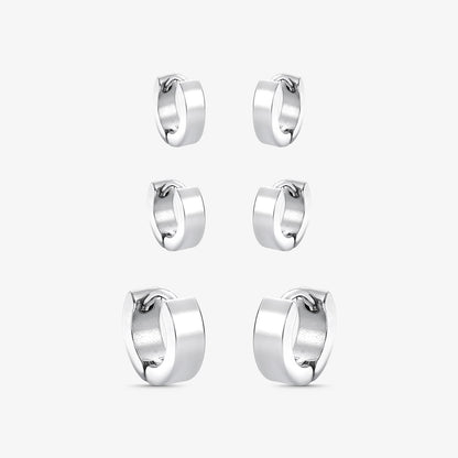 Brinco Trio de Argolas de Aço