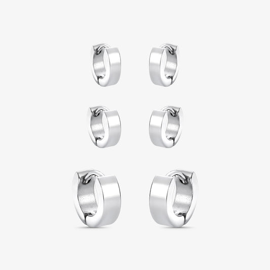 Brinco Trio de Argolas de Aço