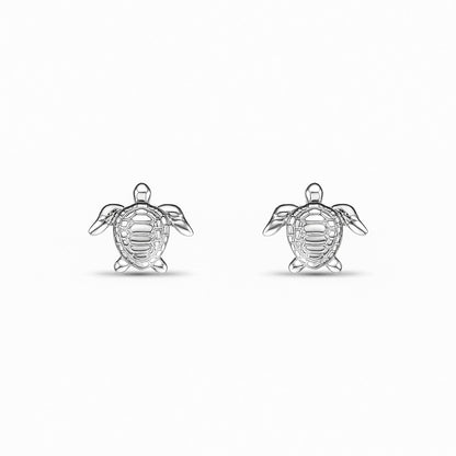 Brinco Tartaruga Texturizado Folheado a Prata