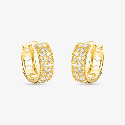 Brinco Argola Borda Losango Folheado a Ouro 18k