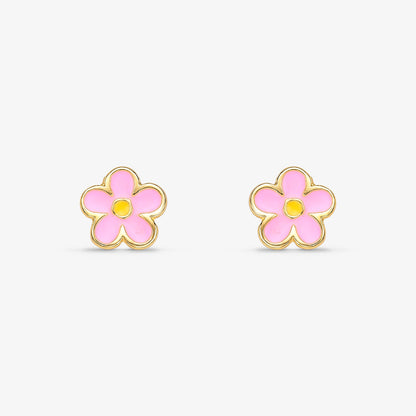 Brinco Infantil Flor Folheado a Ouro 18k