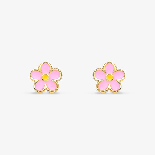 Brinco Infantil Flor Folheado a Ouro 18k