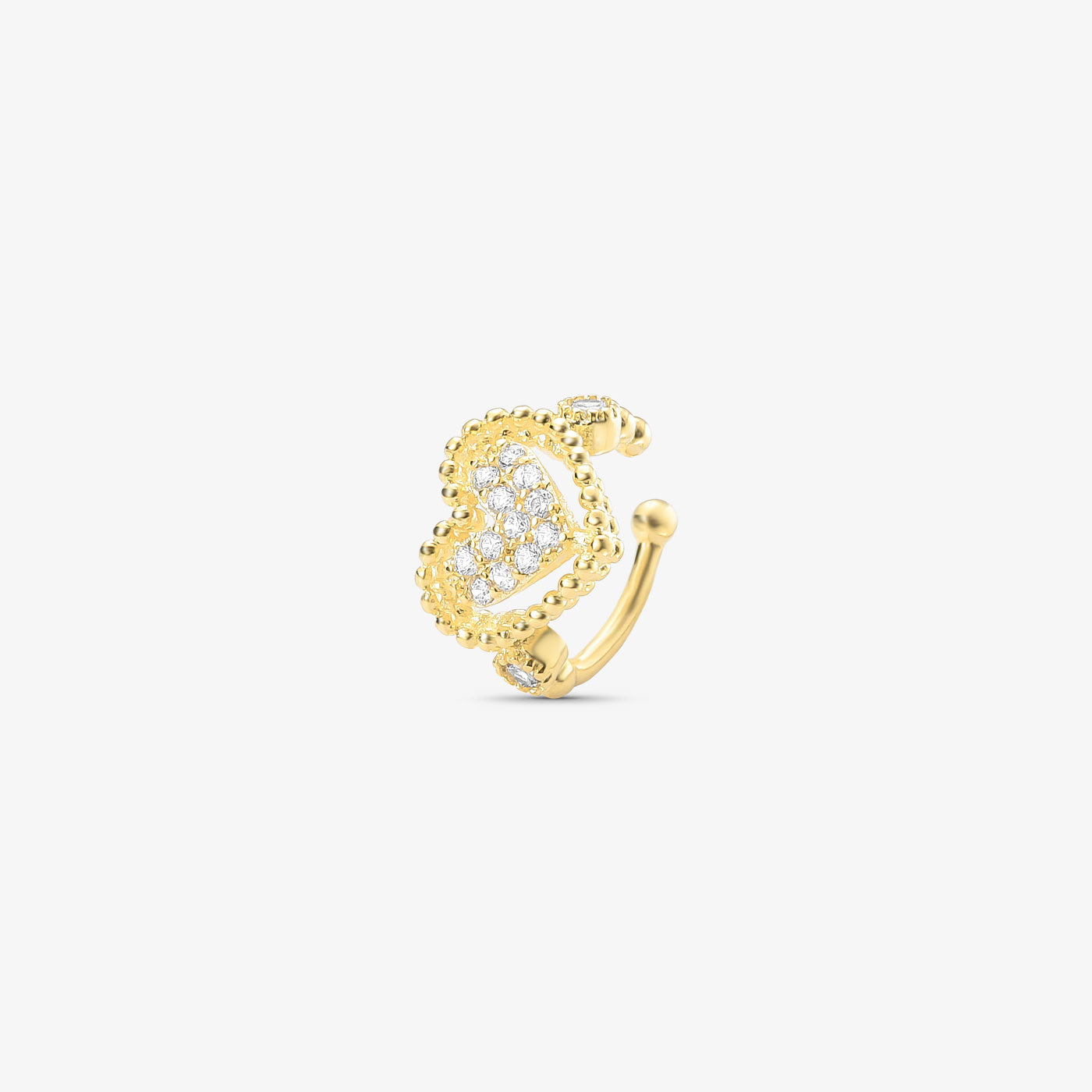 Piercing Dois Corações Folheado a Ouro 18k