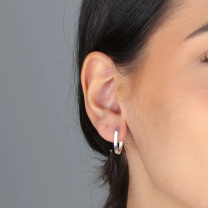 Brinco Argola Oval M Folheado a Prata