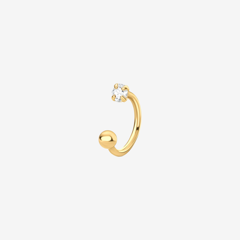 Piercing Ferradura Folheado a Ouro 18K