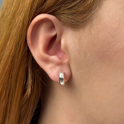 Brinco Argola Lisa 4mm Folheado a Prata