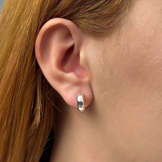 Brinco Argola Lisa 4mm Folheado a Prata