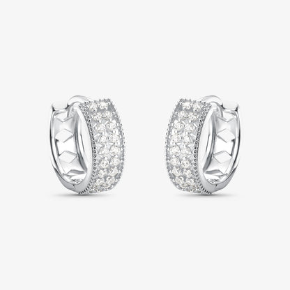 Brinco Argola Borda Losango Folheado a Prata