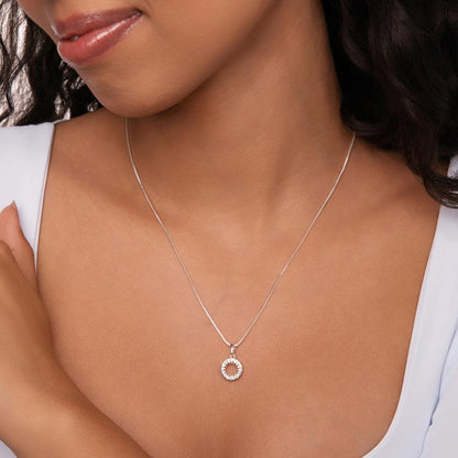 Colar Ponto de Luz Circular Folheado a Prata