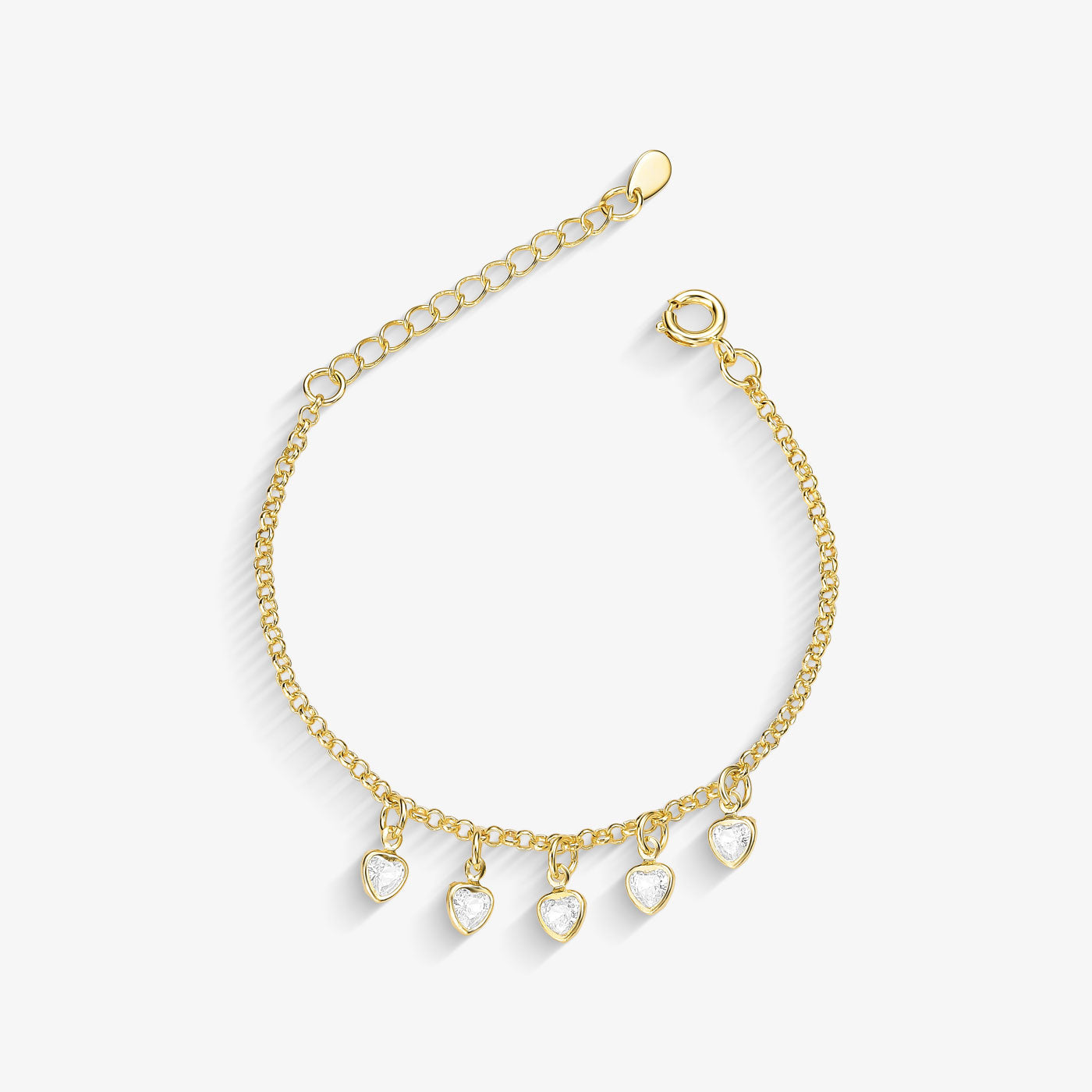 Pulseira Infantil Coração ponto Luz Folheado a Ouro18k