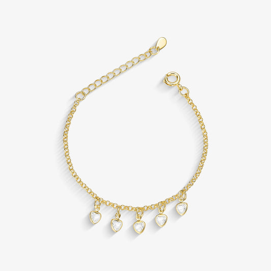 Pulseira Infantil Coração ponto Luz Folheado a Ouro18k