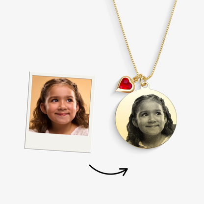 Colar Medalha com Foto e Pingente Personalizado Folheado a Ouro 18K
