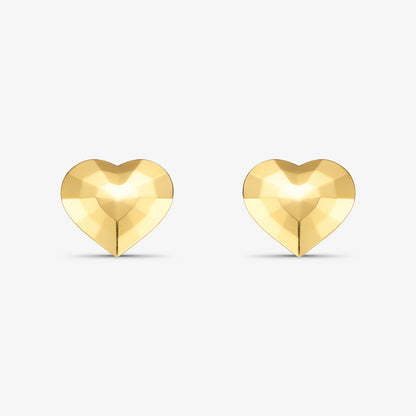 Brinco Coração Espelhado Folheado a Ouro 18k