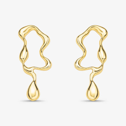 Brinco Orgânico Folheado a Ouro 18k