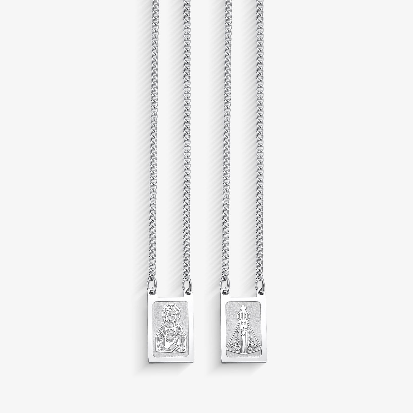 Colar Escapulário Feminino em Aço