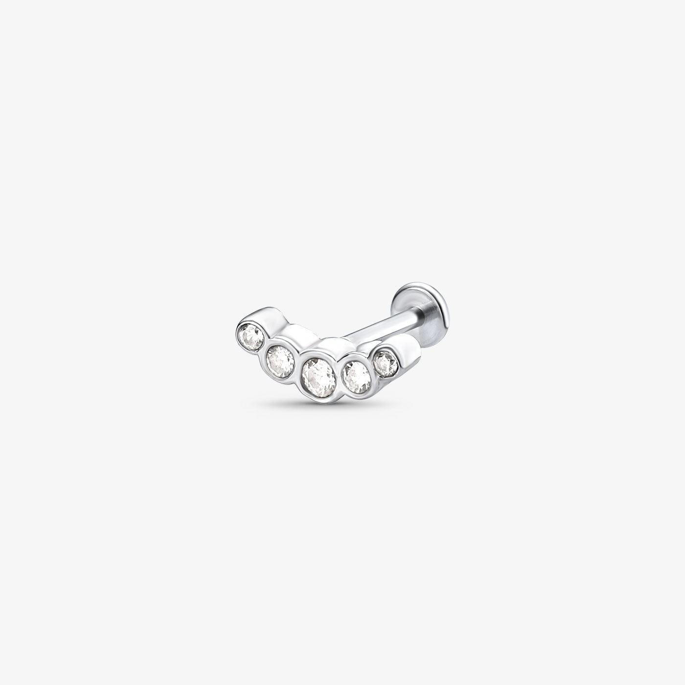 Piercing Aço Labret Nuvem Cristal