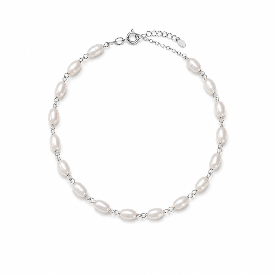 Pulseira Perolada Oval Folheado a Prata
