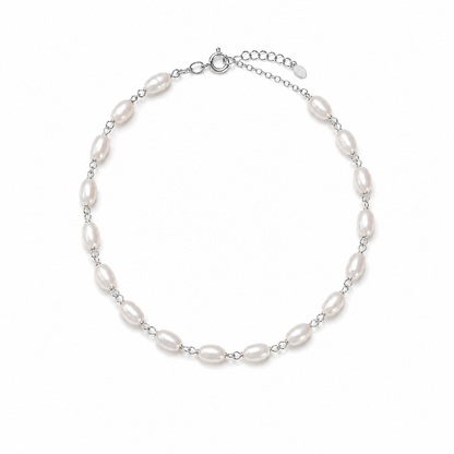 Pulseira Perolada Oval Folheado a Prata