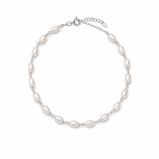 Pulseira Perolada Oval Folheado a Prata