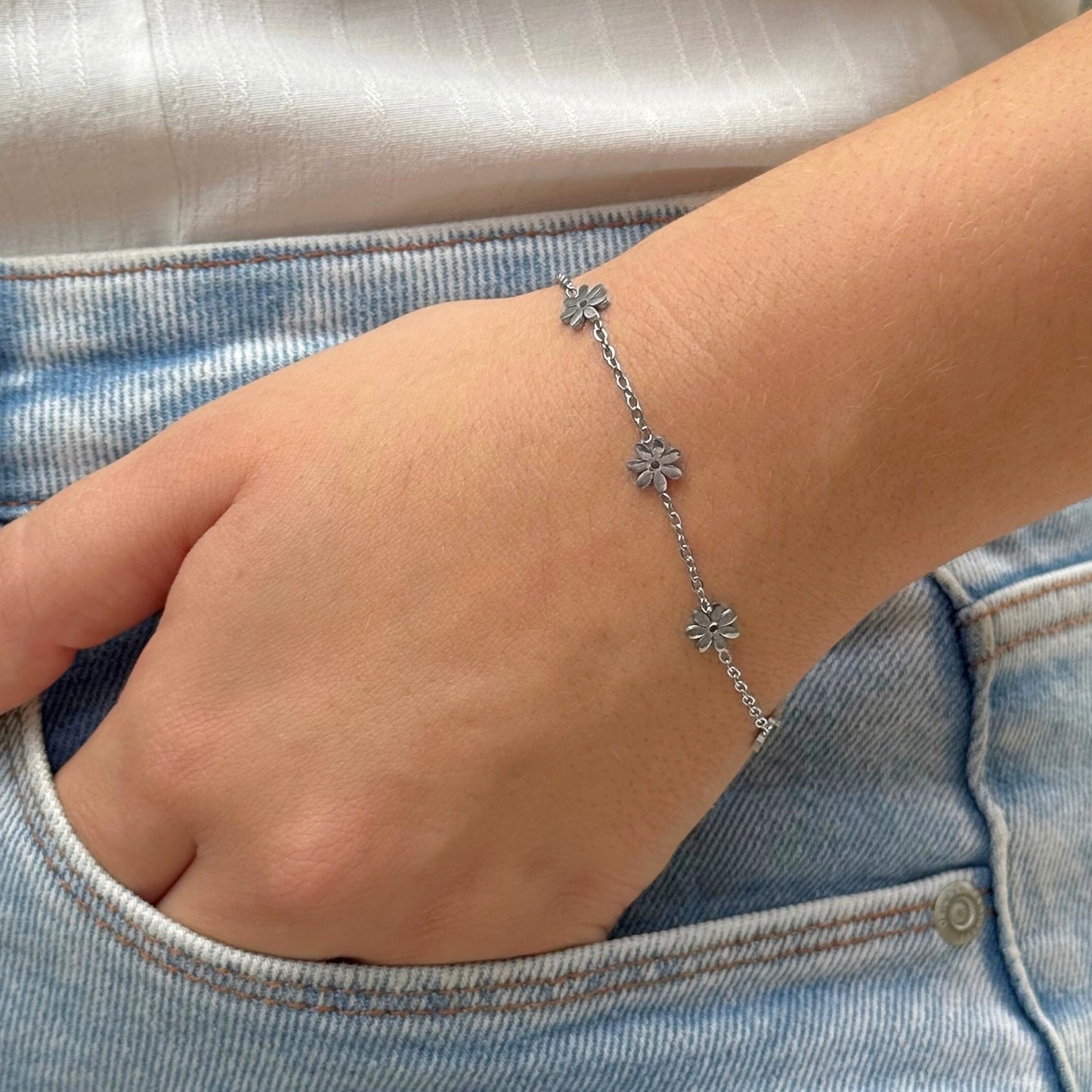 Pulseira Aço Base Margarida