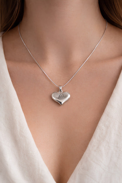 Colar Pingente Coração Aço Inox