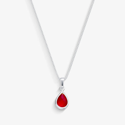 Colar Gota Ponto de Luz Vermelho