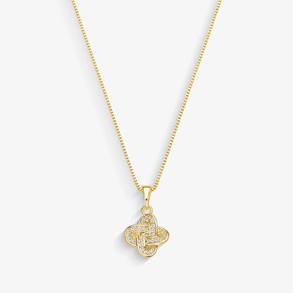 Colar Entrelaçado Cravejado Folheado a Ouro 18k