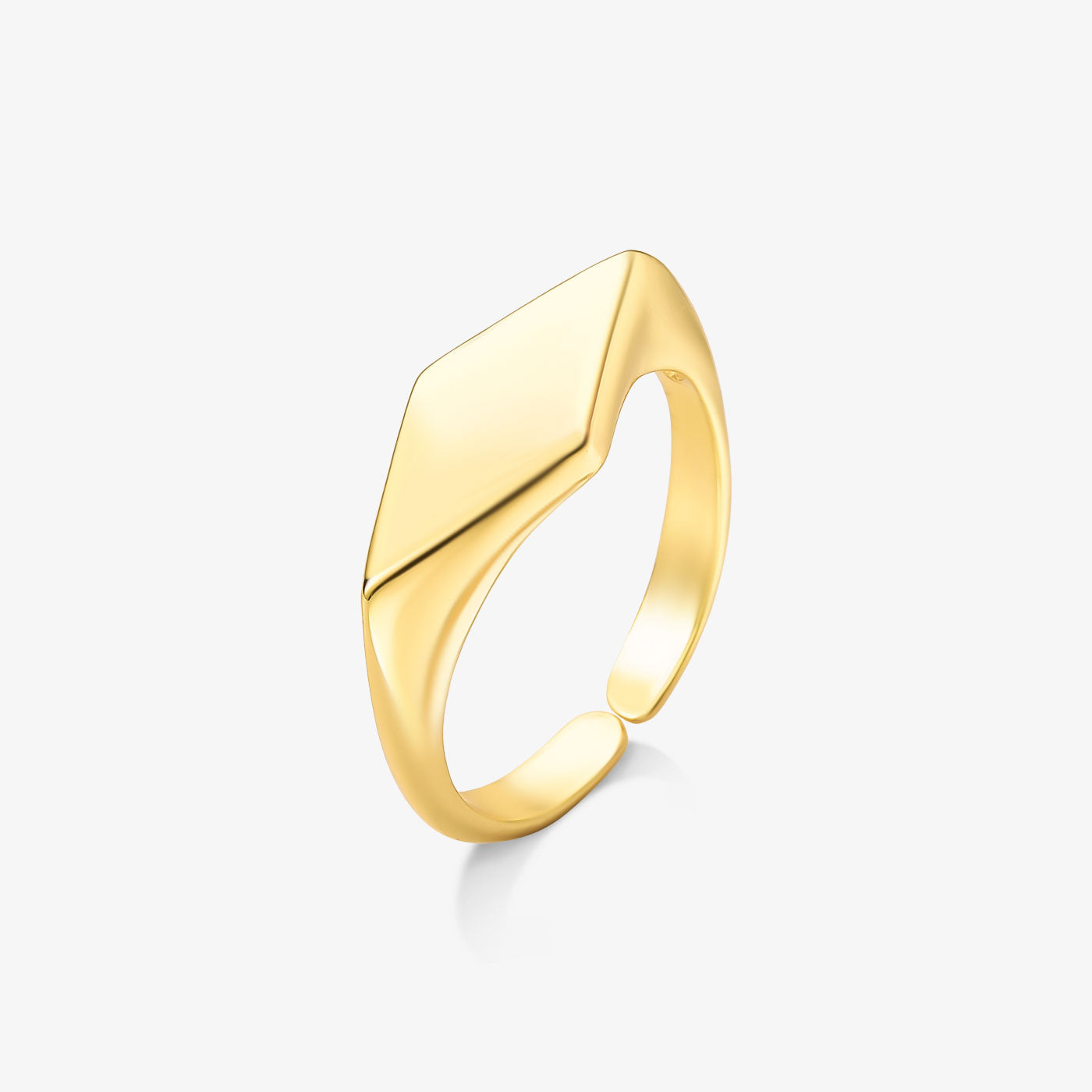 Anel Regulável Base Losango Folheado a Ouro 18k