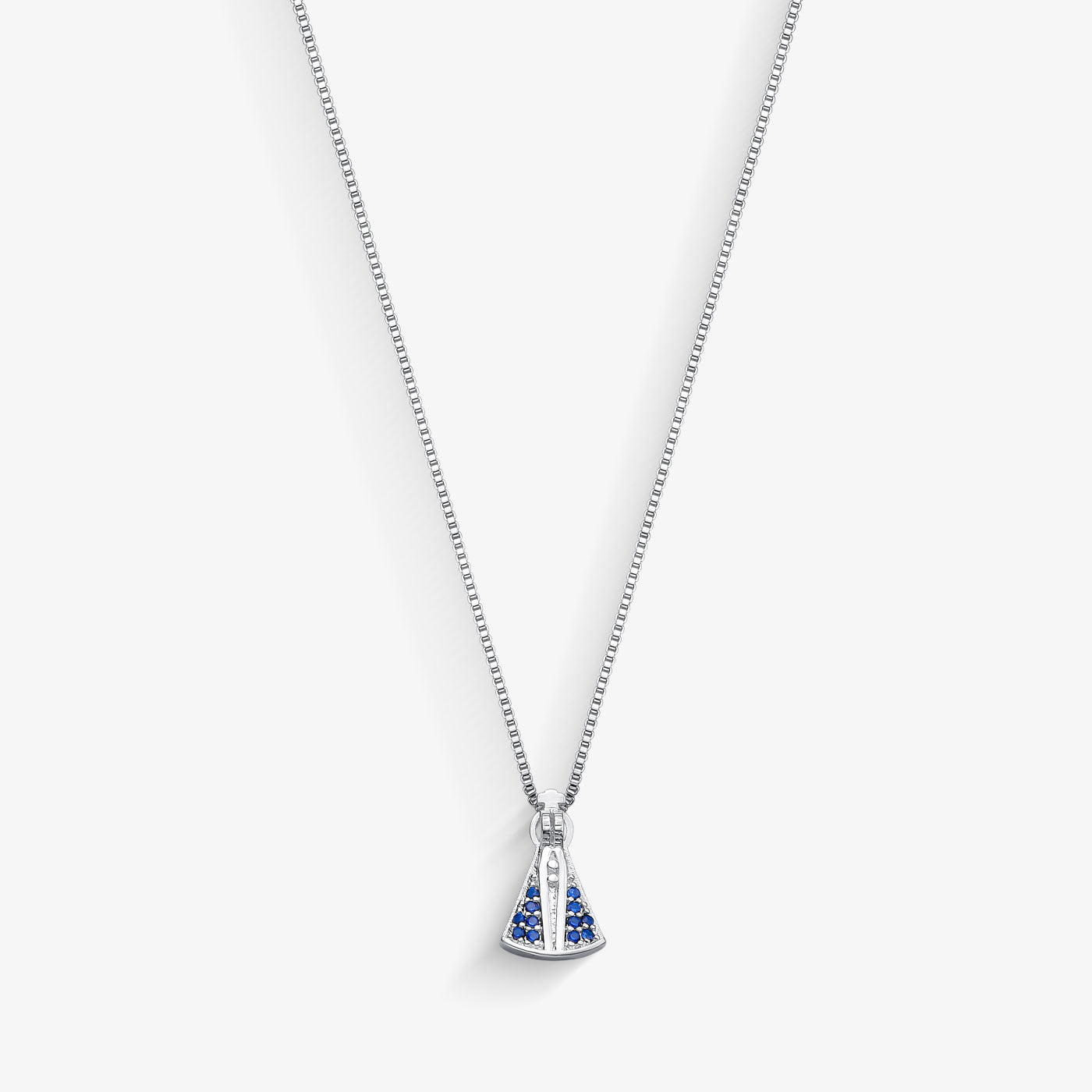 Colar Nossa Senhora Cravejada com Manto Azul
