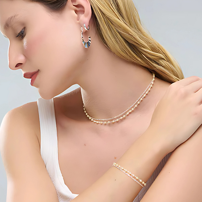 Choker Duplo Pérola e Corrente
