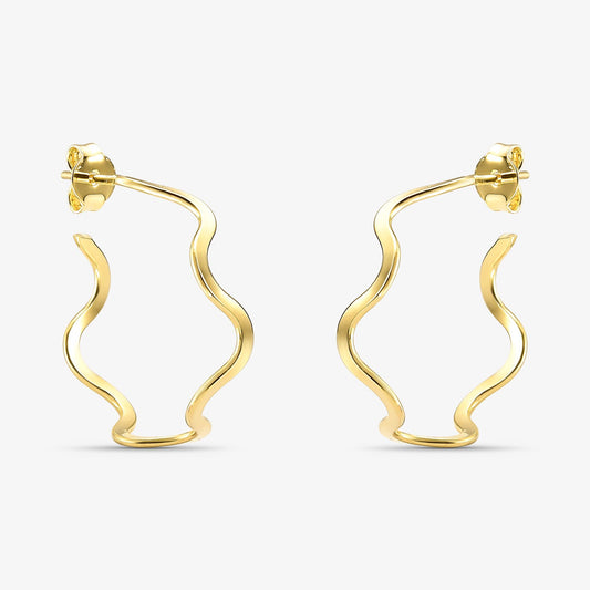 Brinco Argola Zigue-Zague 20mm Folheado a Ouro 18k