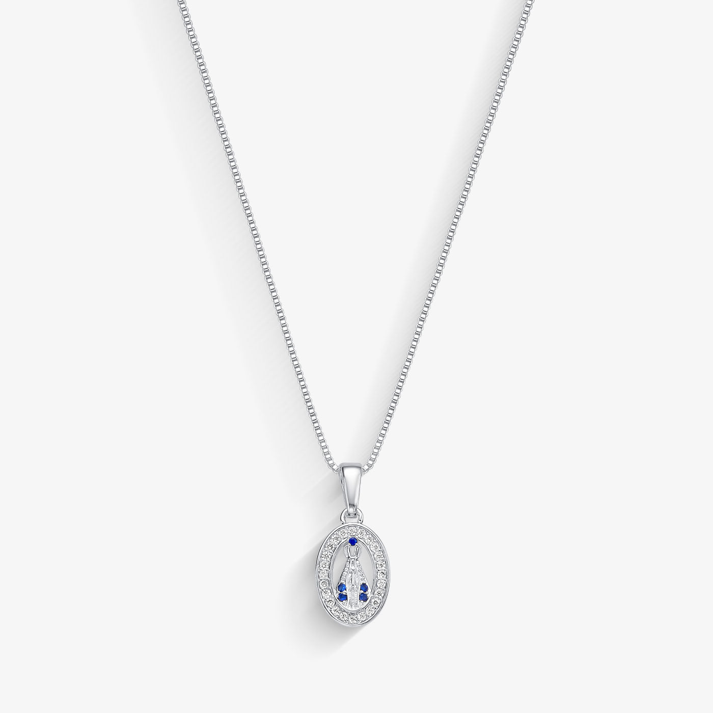 Colar Nossa Senhora Oval Cravejada