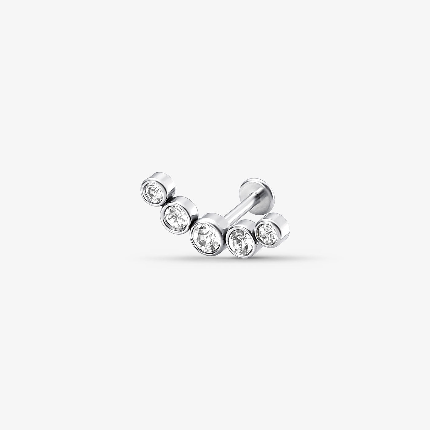 Piercing Cluster Aço Frontal 5 Pedras