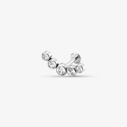 Piercing Cluster Aço Frontal 5 Pedras