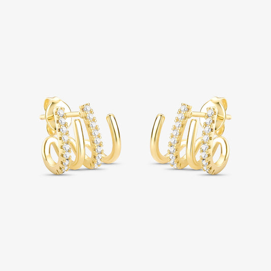 Brinco Garra Cravejada Folheada a Ouro 18k