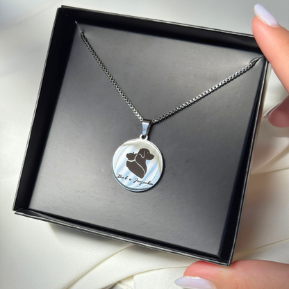 Colar Aço Personalizado Medalha Redonda G