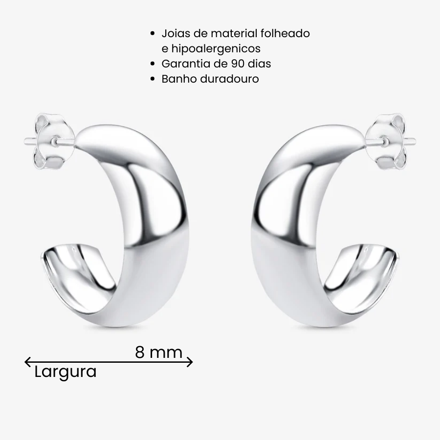 Brinco Argola Lisa 20mm Folheado a Prata