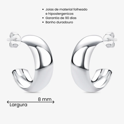 Brinco Argola Lisa 20mm Folheado a Prata