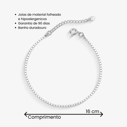 Pulseira Bolinhas Achatadas Folheado a Prata