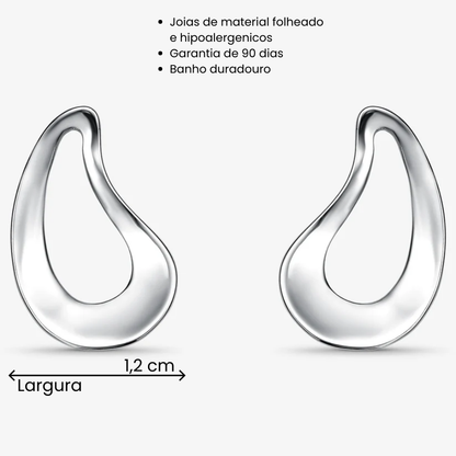 Brinco Gota Vazada Folheado a Prata