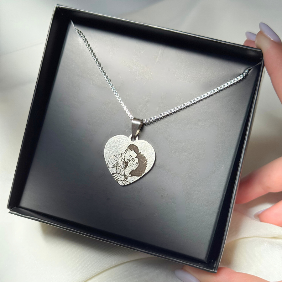 Colar Aço Personalizado Pingente Coração G