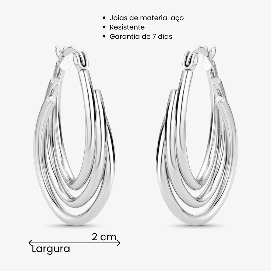 Brinco Aço Trançado com Fecho Italiano