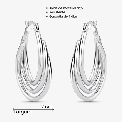 Brinco Aço Trançado com Fecho Italiano