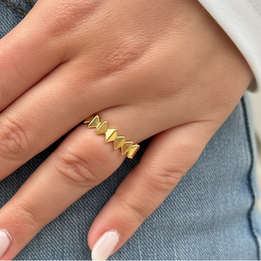 Anel Regulável Coroa Folheado a Ouro 18k