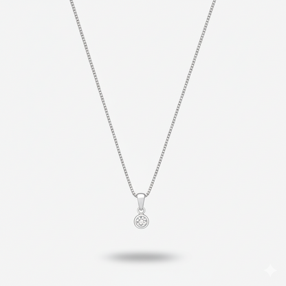 Colar Ponto de Luz com Borda Folheado a Prata