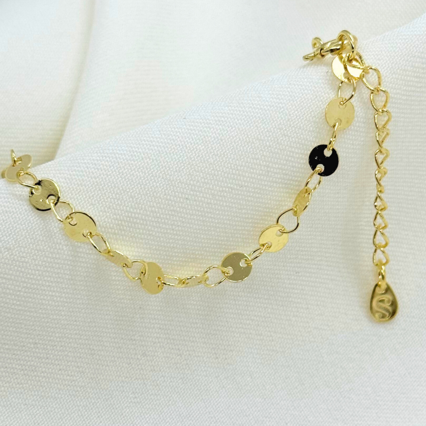 Pulseira Esplendor Elo Chapinha Redonda Folheada a Ouro 18k