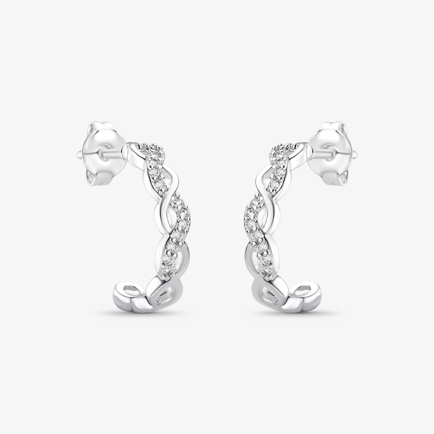 Brinco Argola Borda trançada Folheado a Prata