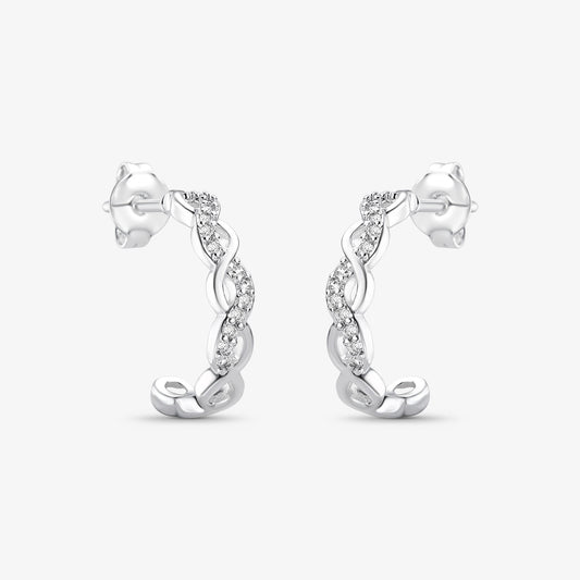 Brinco Argola Borda trançada Folheado a Prata