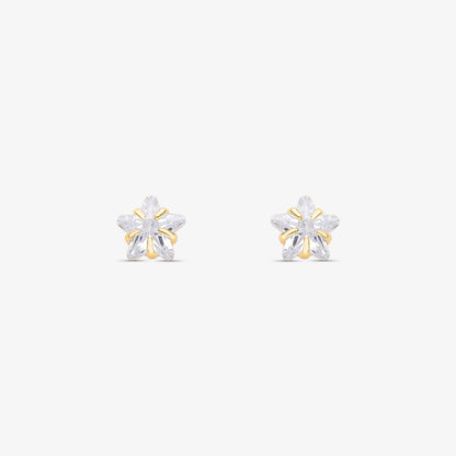 Brinco Estrela Zircônia 6mm Folheado a Ouro 18k